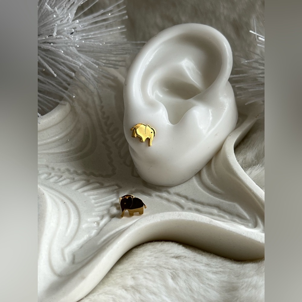 Minimalist Gold elephant earrings